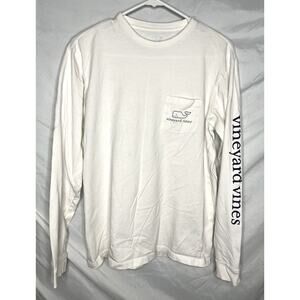 Vineyard Vines Whale T-Shirt Long Sleeve Spell Out Sleeve Size Small All Cotton